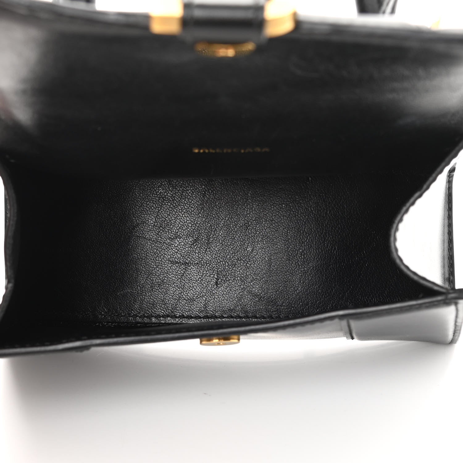 Balenciaga Shiny Box Calfskin Hourglass Top Handle Bag XS Black 5 of 14