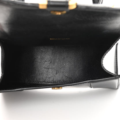 Balenciaga Shiny Box Calfskin Hourglass Top Handle Bag XS Black 5 of 14