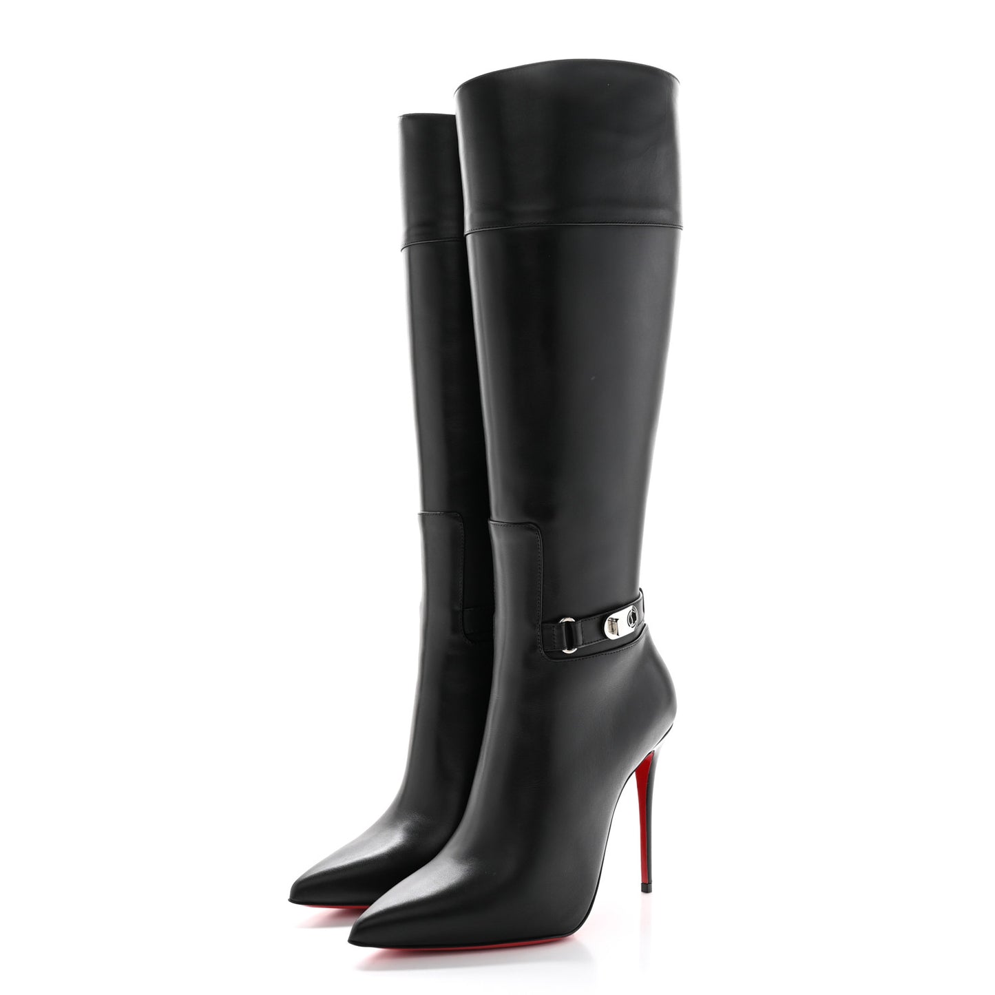 Calfskin Lock Kate Botta 100 Knee High Boots 38.5 Black