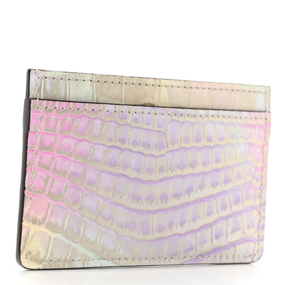 Louis Vuitton Metallic Crocodile Card Holder Pacific Coral Reef 3 of 6