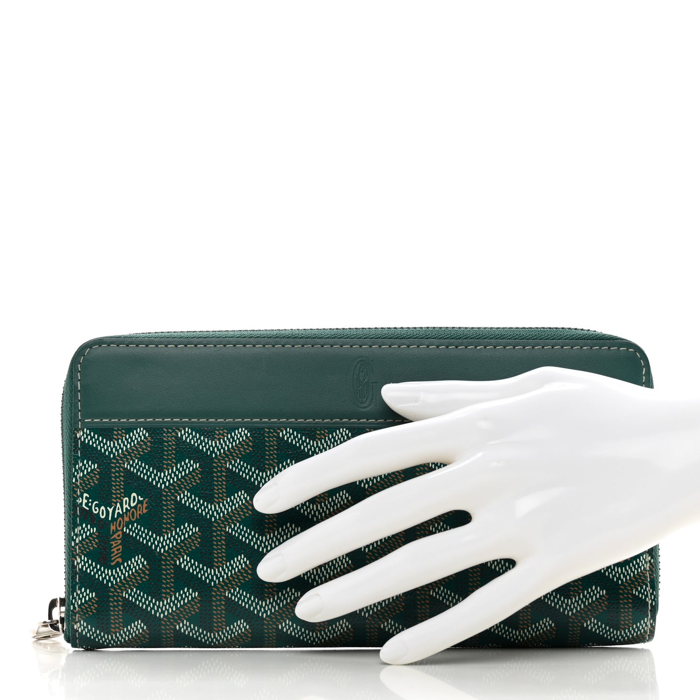 Goyardine Matignon Zip Around GM Wallet Green