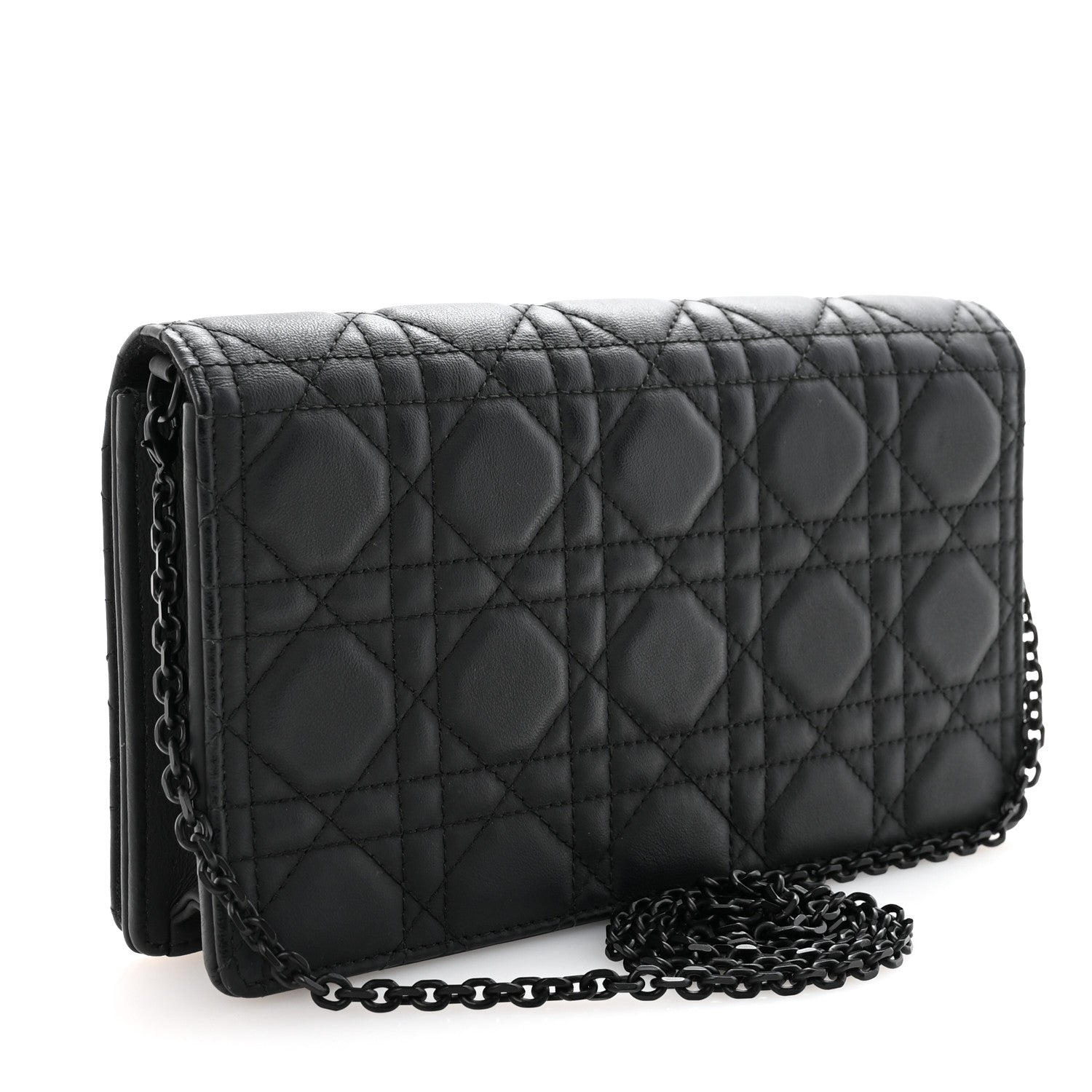 Christian Dior Ultra Matte Calfskin Cannage Lady Dior Pouch Black 4 of 10