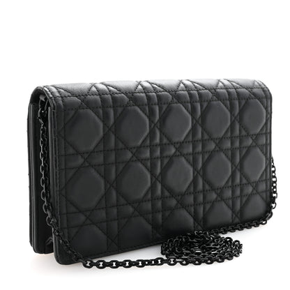Christian Dior Ultra Matte Calfskin Cannage Lady Dior Pouch Black 4 of 10