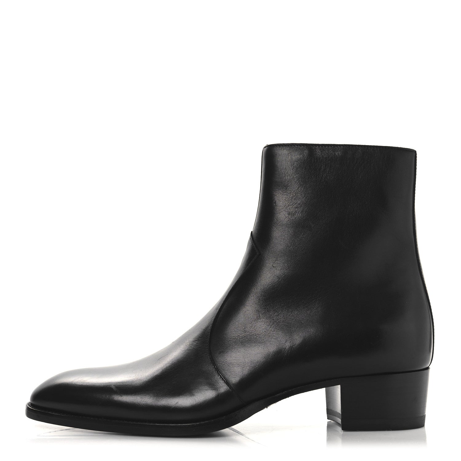 Saint Laurent Calfskin Mens Wyatt 40 Zip Boots 42 Black 1 of 10
