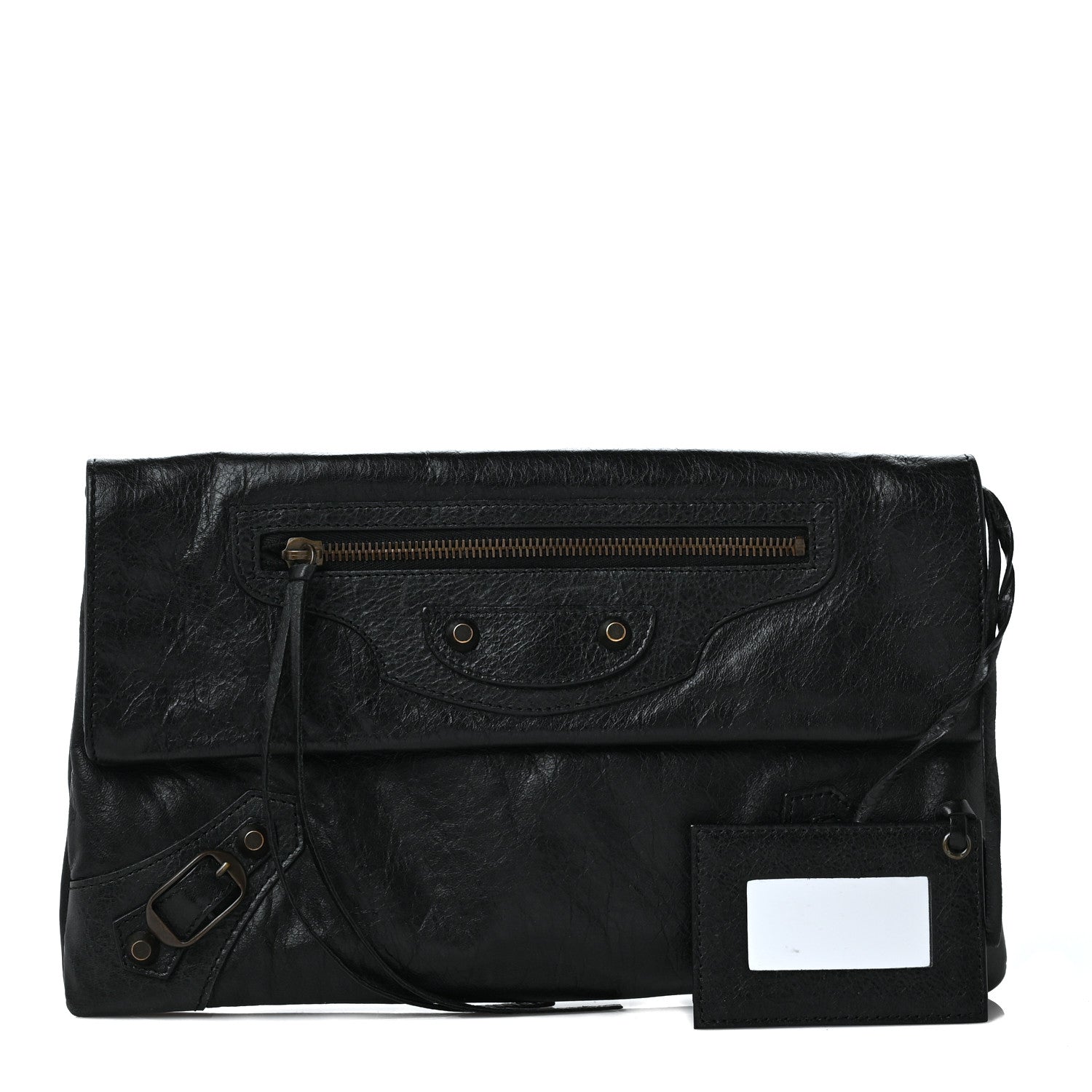 Balenciaga Agneau Classic Hardware Envelope Clutch Black 1 of 10
