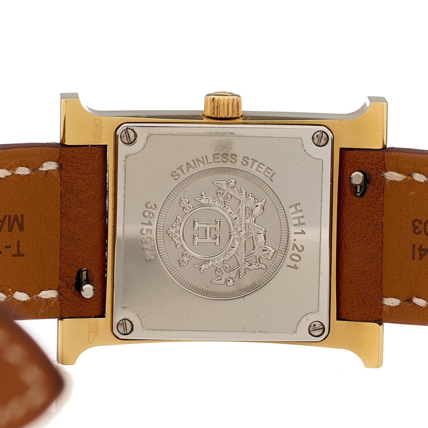 Hermes Stainless Steel Epsom 21mm Heure H Hour Quartz Watch Gold 4 of 5