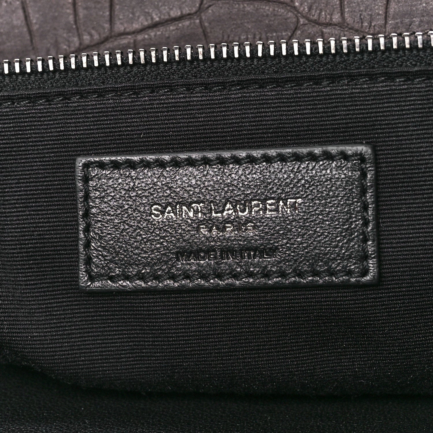 Saint Laurent Nubuck Crocodile Embossed Monogram Medium Niki Chain Satchel Wood 6 of 12