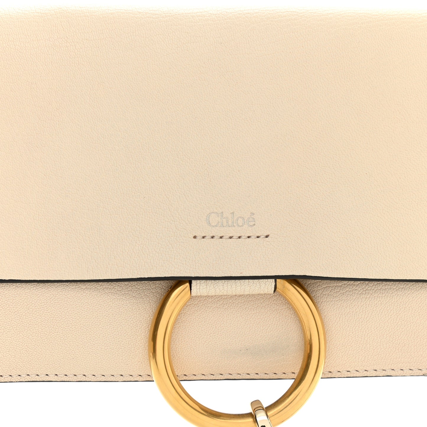 Goatskin Small Faye Shoulder Bag Off White