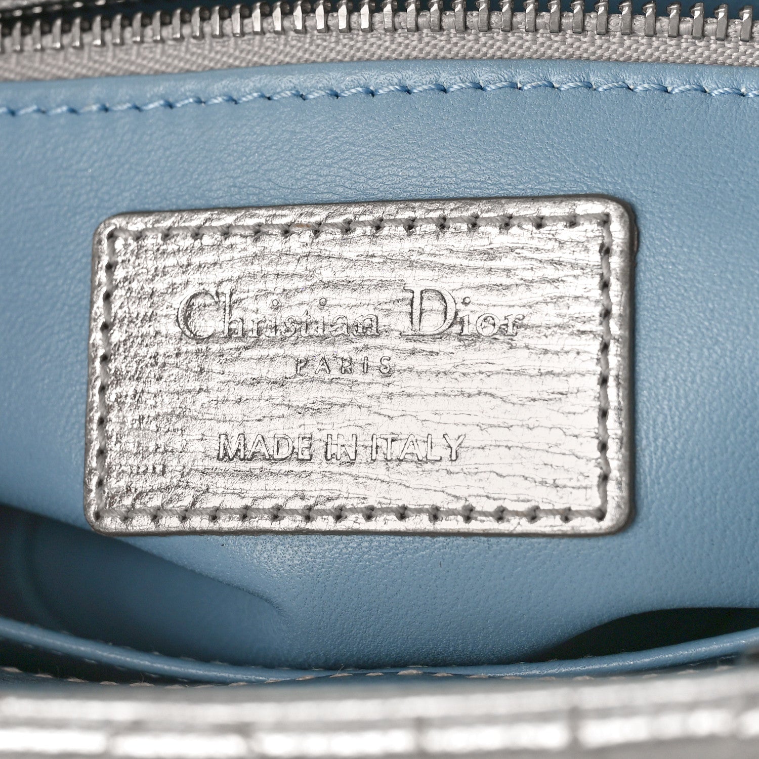 Christian Dior Metallic Grained Calfskin Cannage Small Lucky Badges My Lady Dior Silver 6 of 10