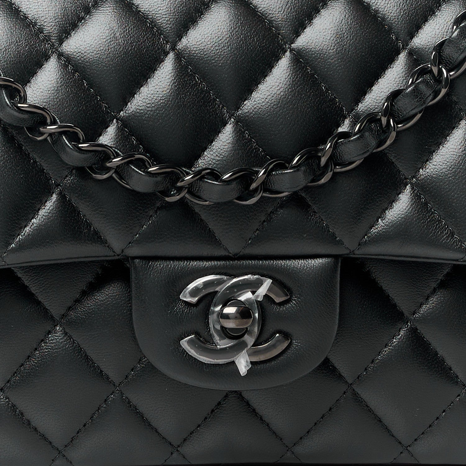 Chanel Lambskin Quilted Medium Double Flap So Black 9 of 15