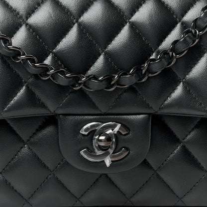 Chanel Lambskin Quilted Medium Double Flap So Black 9 of 15
