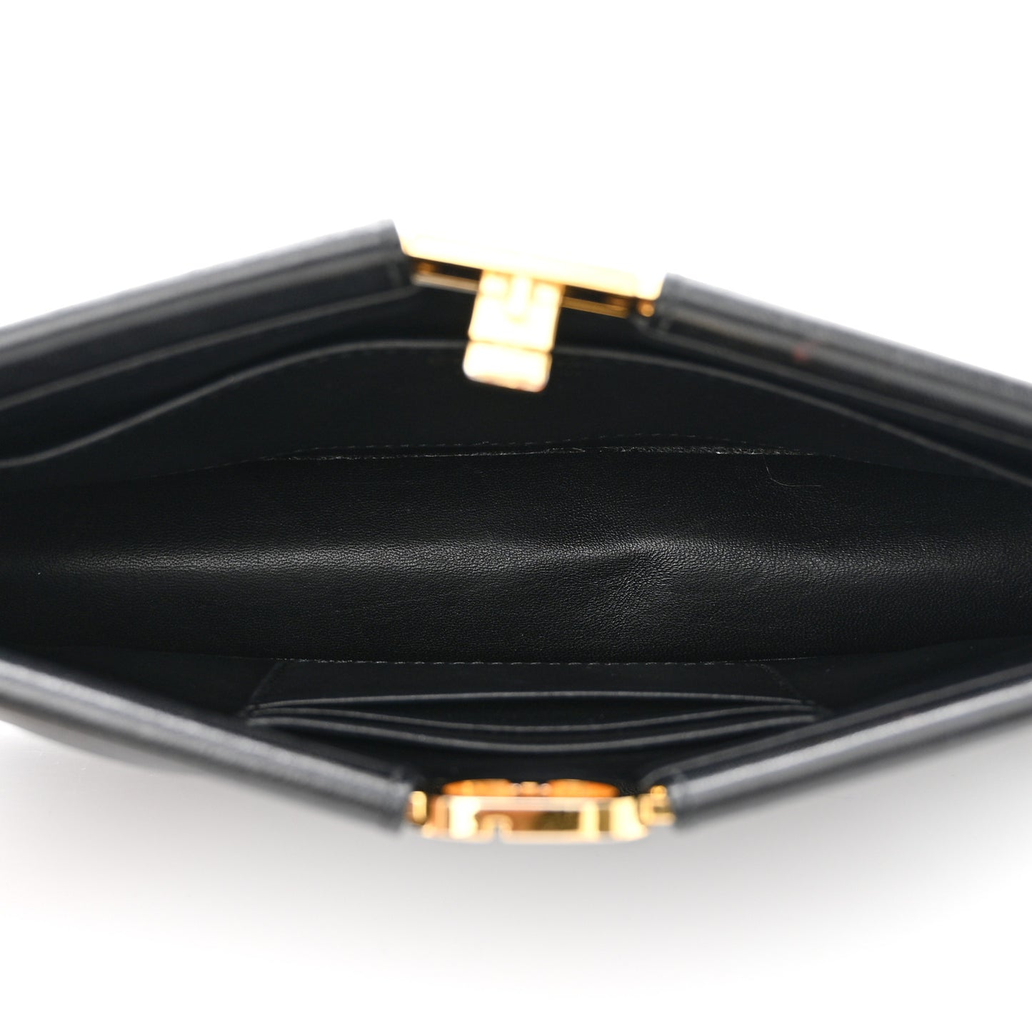 Lambskin Cannage Caro Colle Noire Clutch With Chain Black