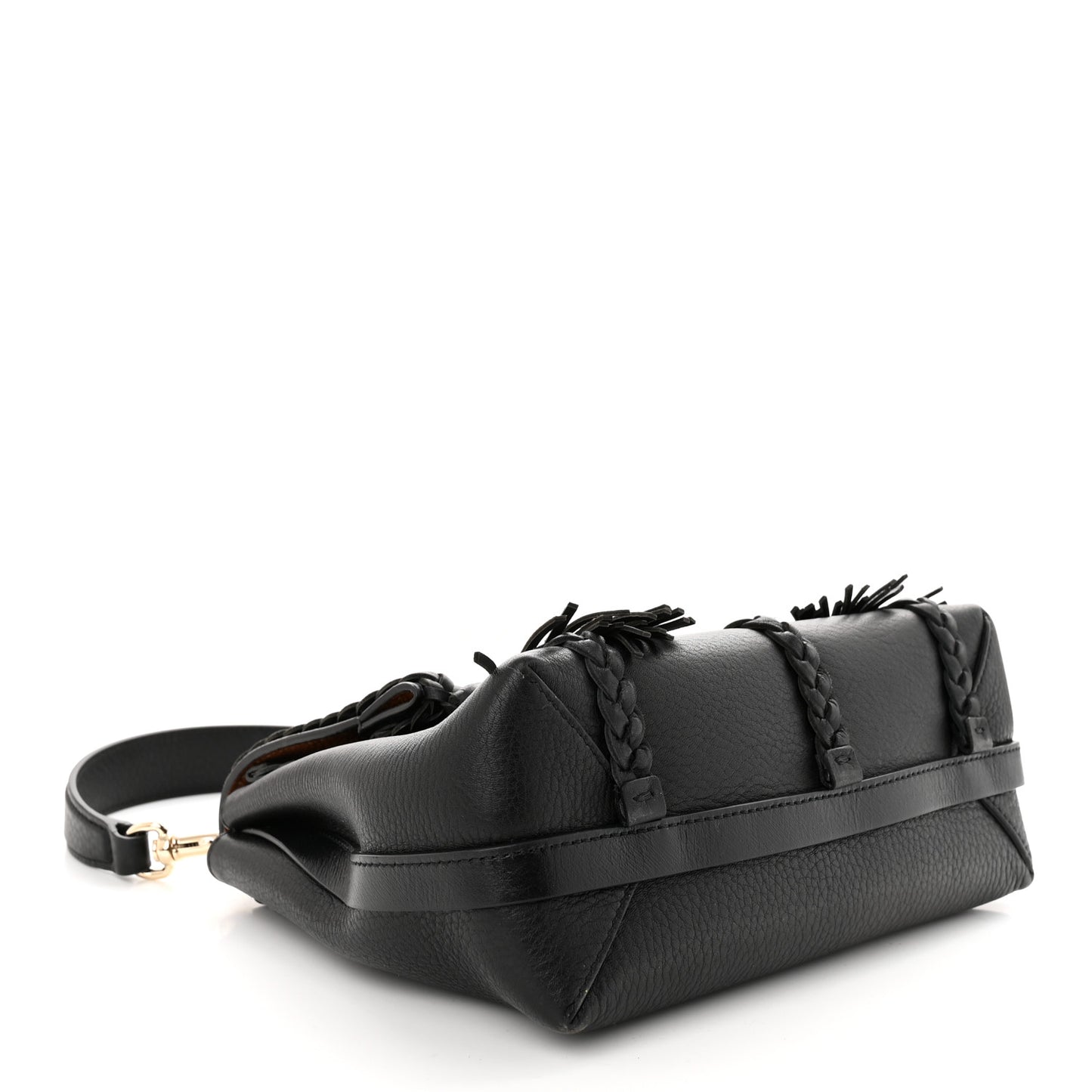 Grained Calfskin Small Penelope Soft Shoulder Bag Black