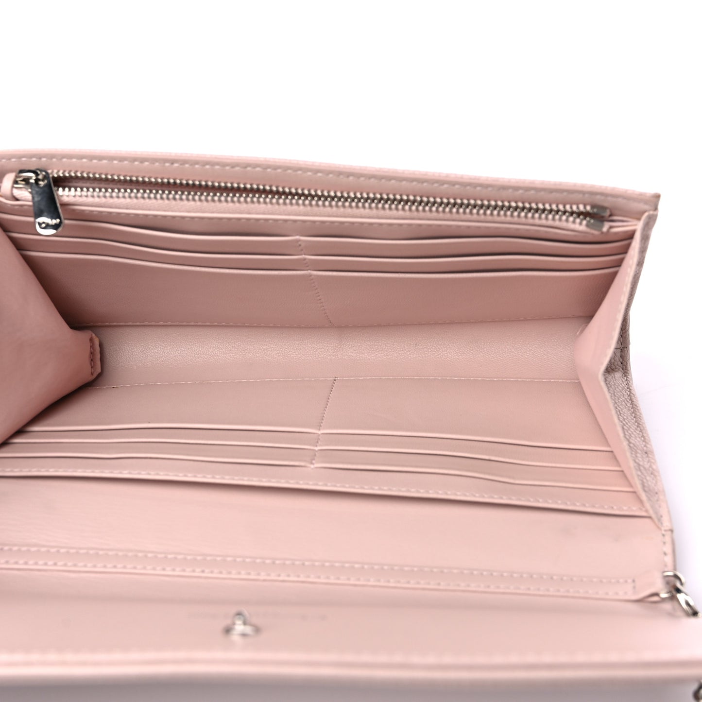 Grained Calfskin Diorama Croisiere Chain Wallet Rose Poudre