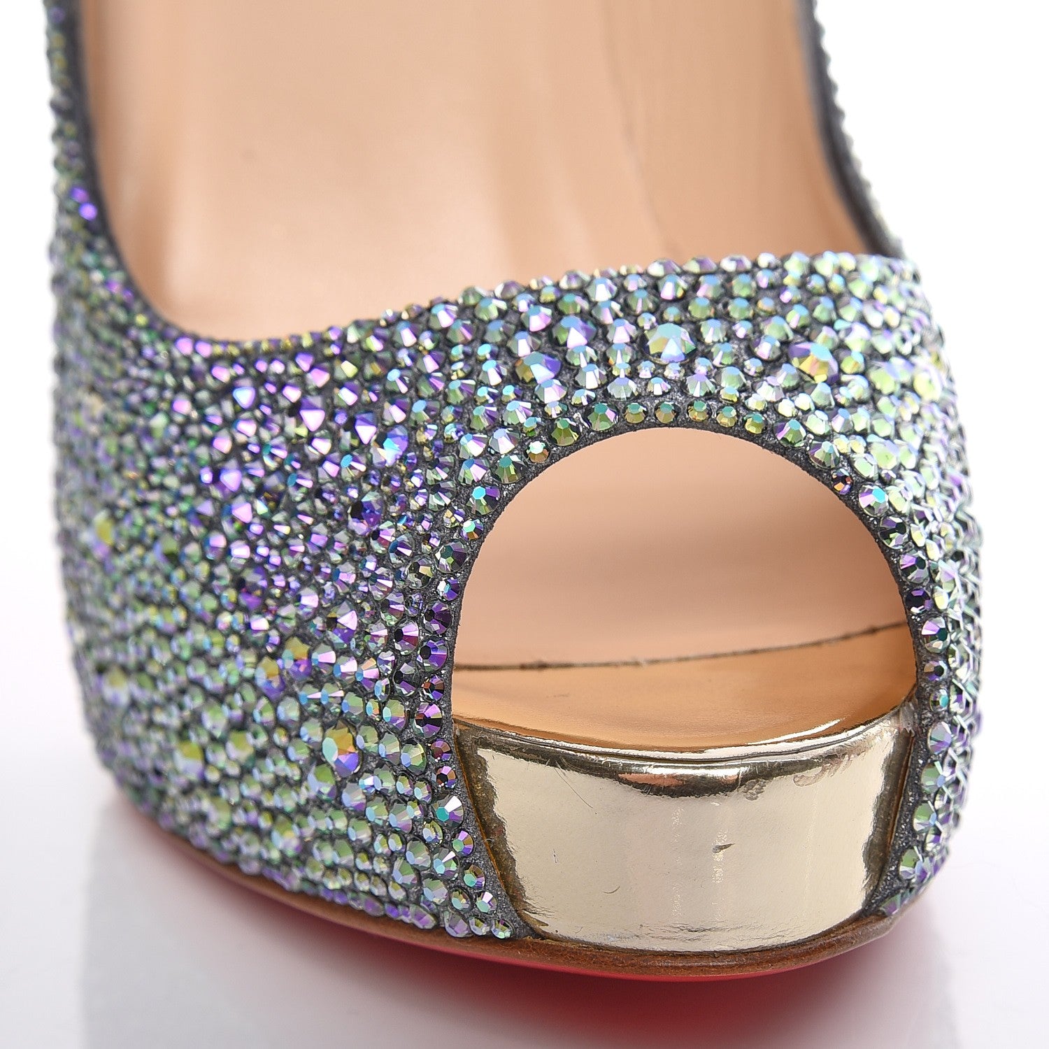 Christian Louboutin Suede Strass New Very Riche 120 Pumps 37.5 Crystal Paradise 9 of 9