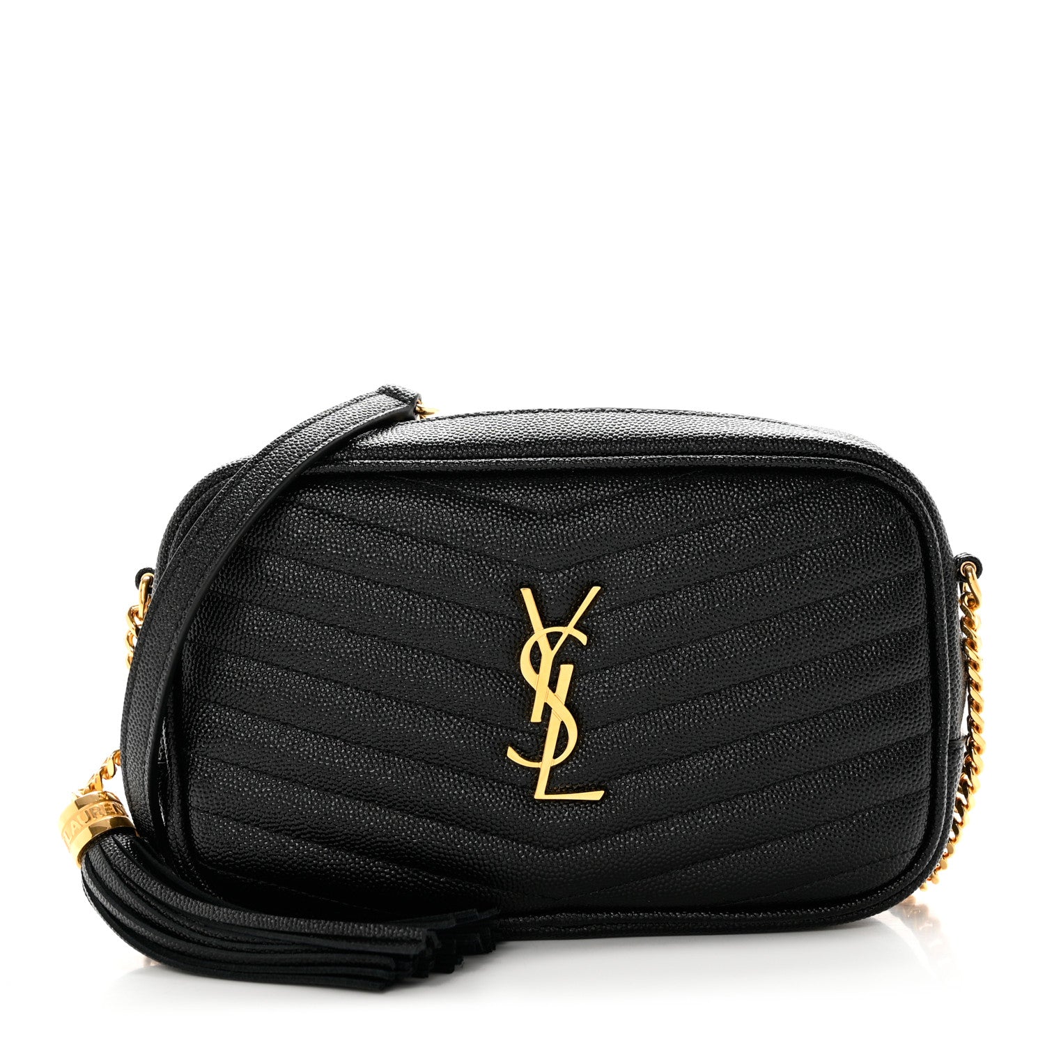 Saint Laurent Grain De Poudre Matelasse Monogram Mini Lou Camera Bag Black 1 of 10