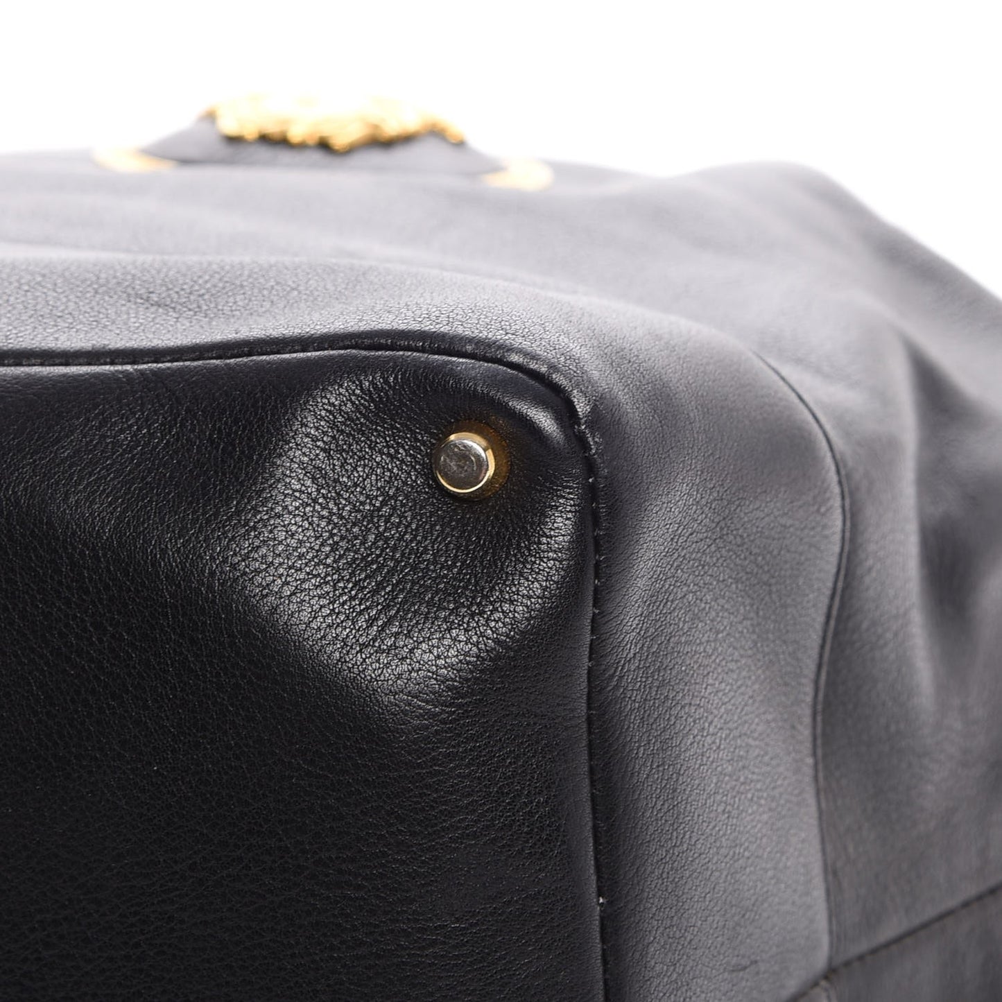 Calfskin Drawstring Bag Black