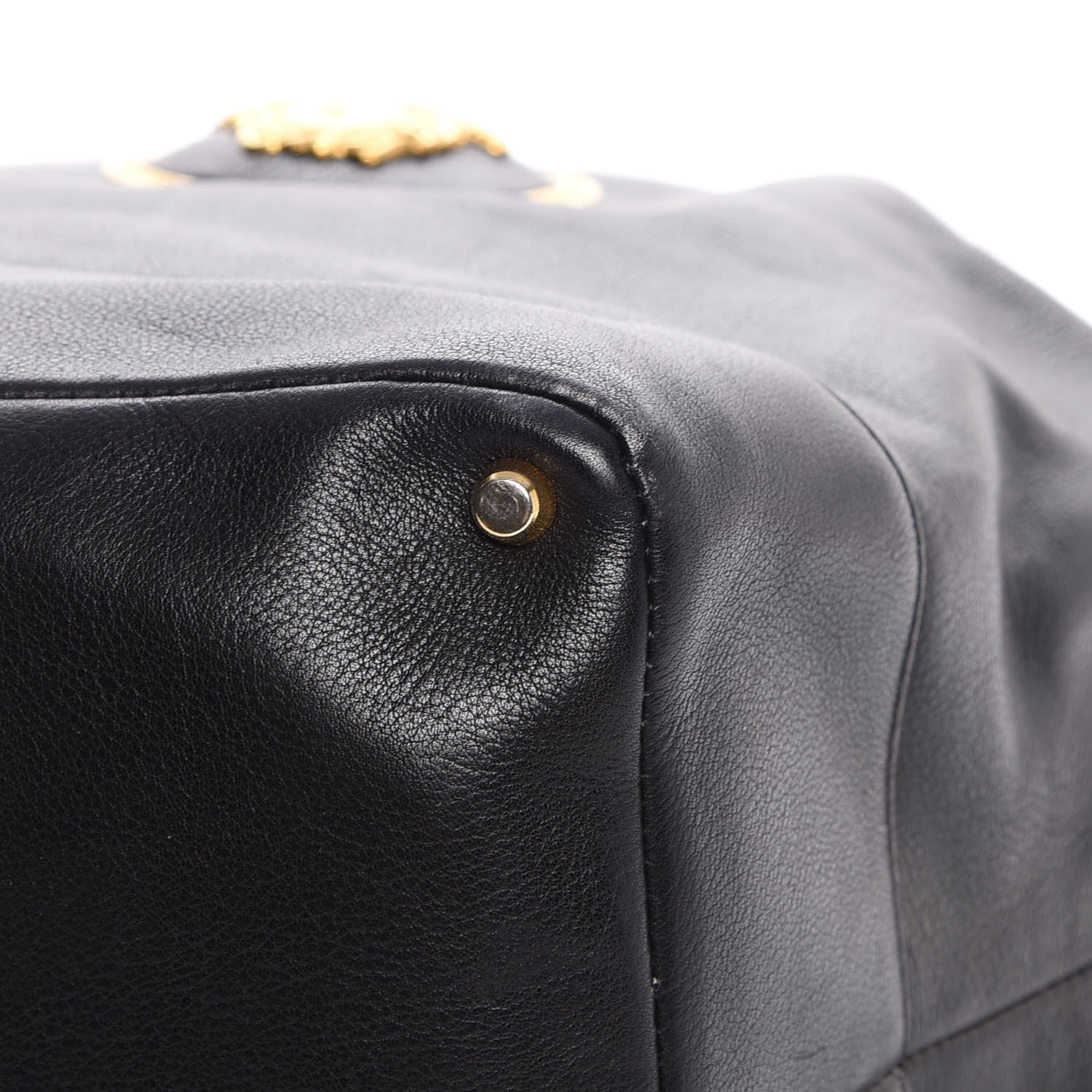Versace Calfskin Drawstring Bag Black 11 of 13
