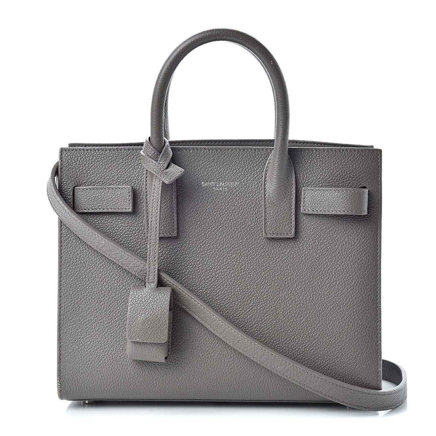 Grained Calfskin Nano Sac De Jour Fog