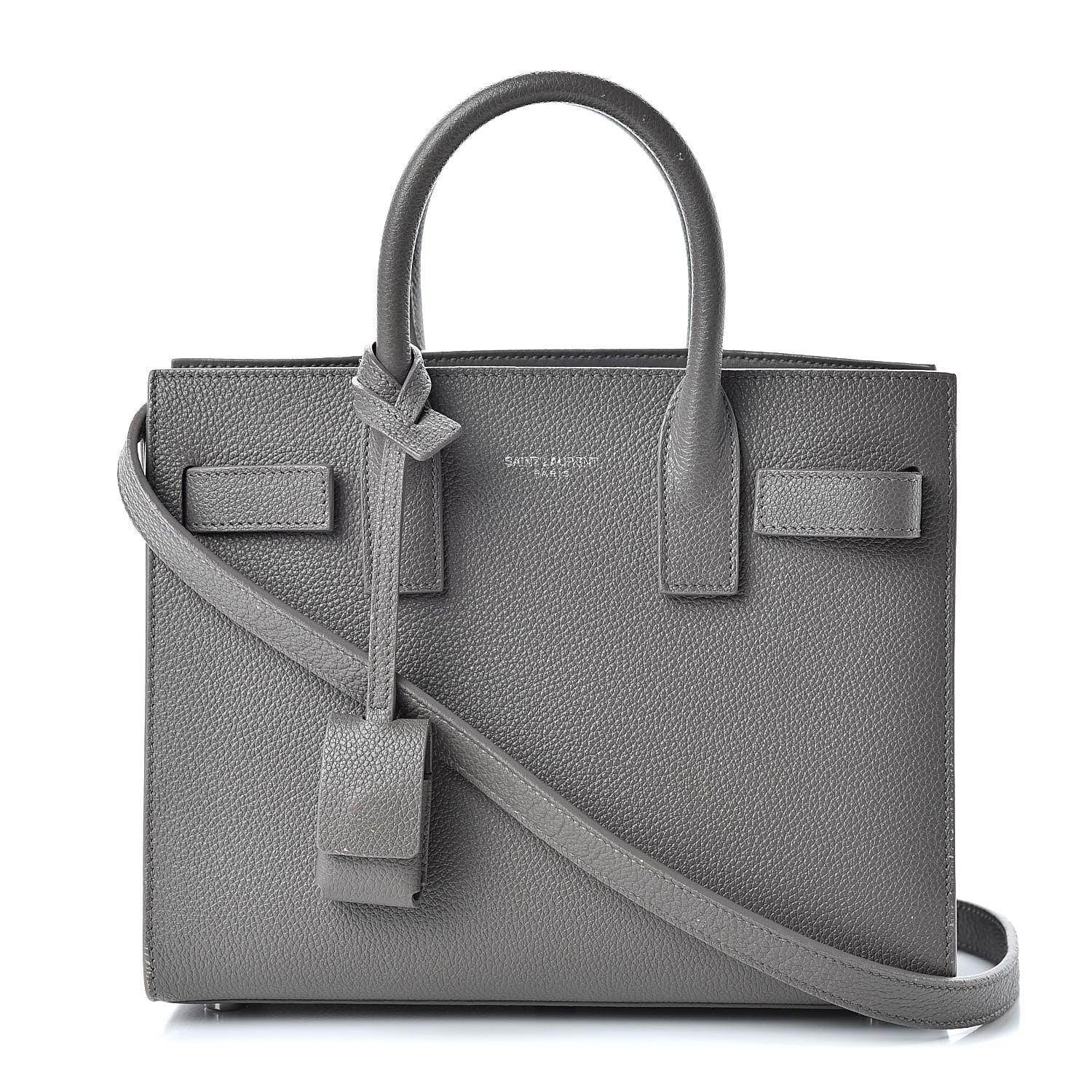 Saint Laurent Grained Calfskin Nano Sac De Jour Fog 1 of 15