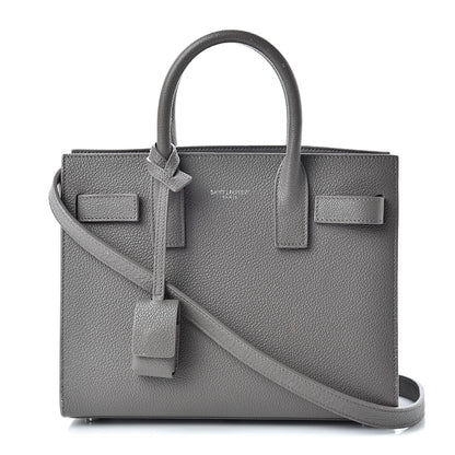 Saint Laurent Grained Calfskin Nano Sac De Jour Fog 1 of 15