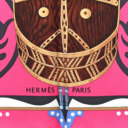 Hermes Silk Le Regard de L'Arctique Scarf 90 Fuchsia Bleu Jean 2 of 6