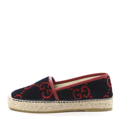 Gucci Terry Cloth GG Monogram Espadrilles 36 Blue Red 1 of 10