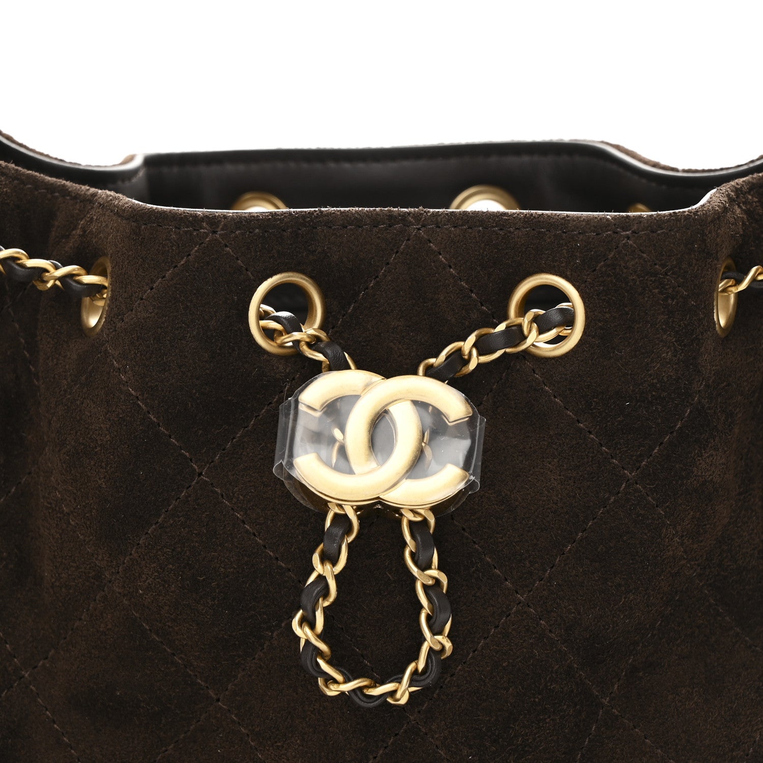 Chanel Suede Quilted Mini Chanel 25 Handbag Dark Brown 8 of 11