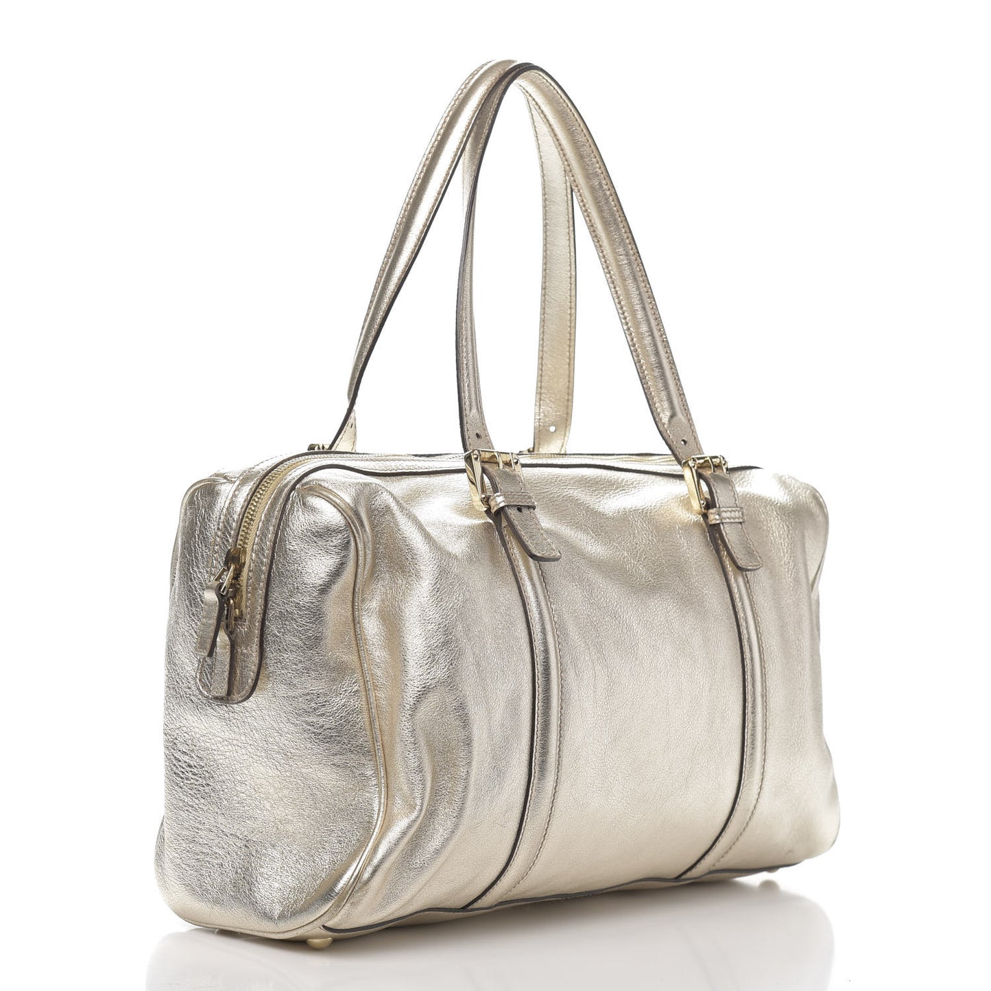 Metallic Calfskin Medium Britt Boston Gold