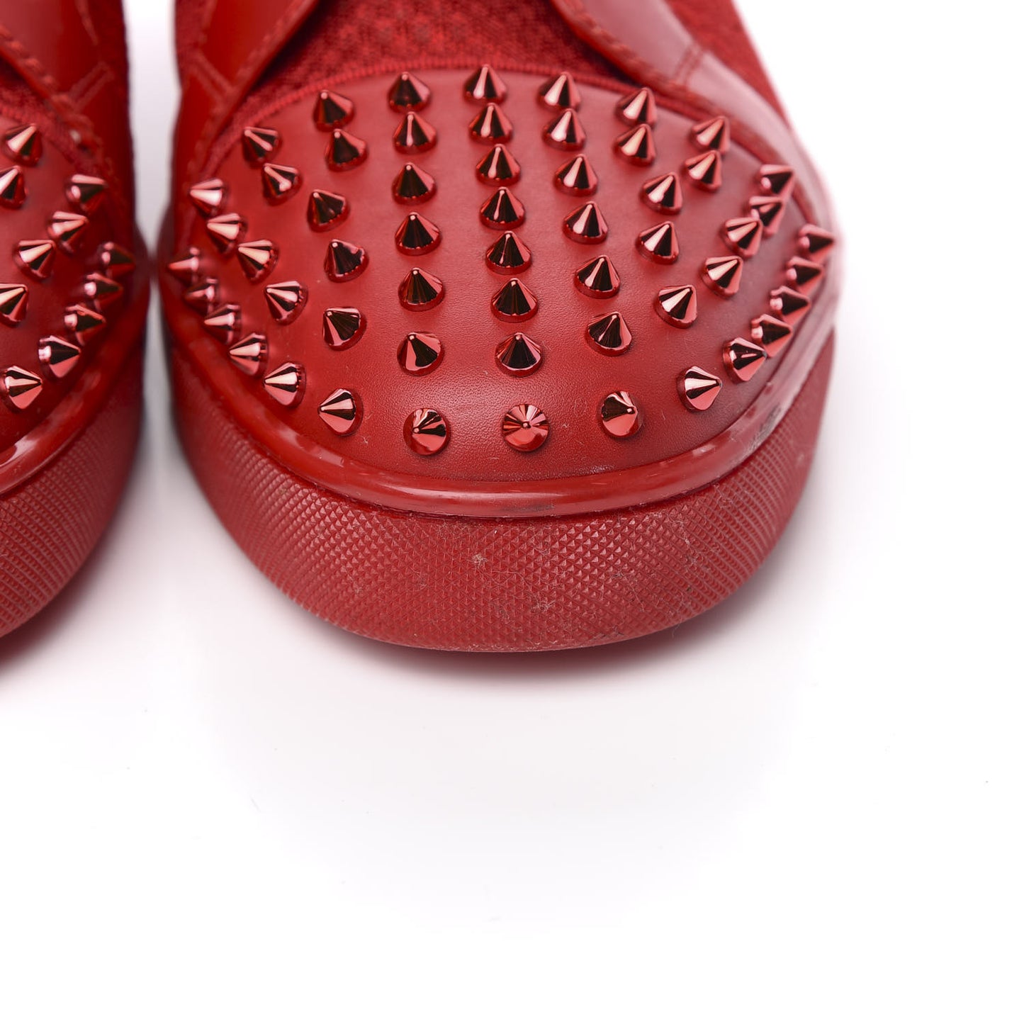 Calfskin Mesh Mens Seavaste 2 Flat Sneakers 48 Loubi Red