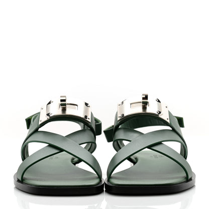 Hermes Calfskin Womens Ines Sandals 36 Vert Lierre 4 of 10