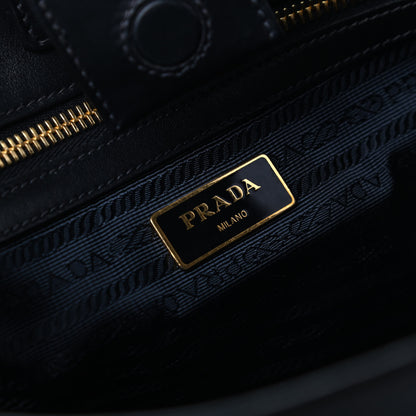 Prada Saffiano Soft Calfskin Small Zippered Tote Black 8 of 9