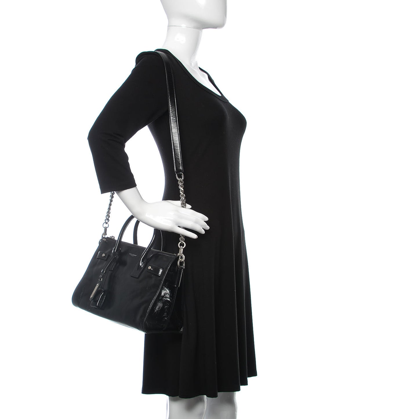 Glace Calfskin Baby Souple Sac De Jour Black
