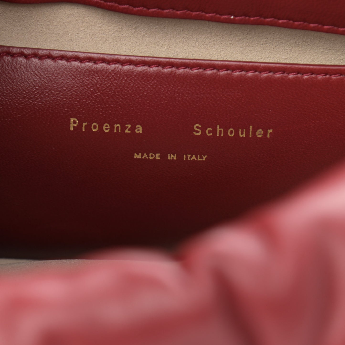 Lambskin Puffy Chain Tobo Bag Red