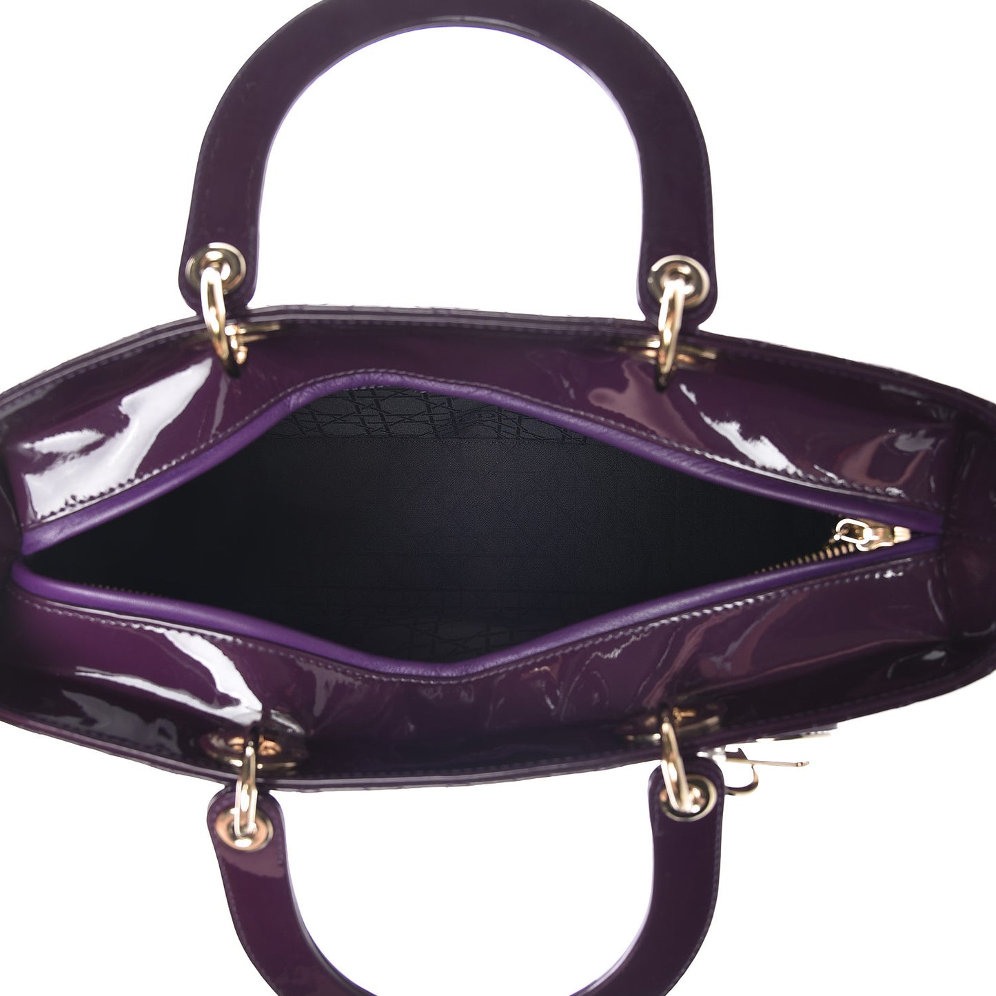 Patent Cannage Large Lady Dior Violet Purple