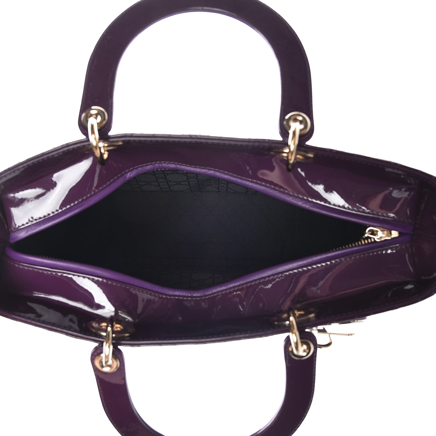 Christian Dior Patent Cannage Large Lady Dior Violet Purple 5 of 9