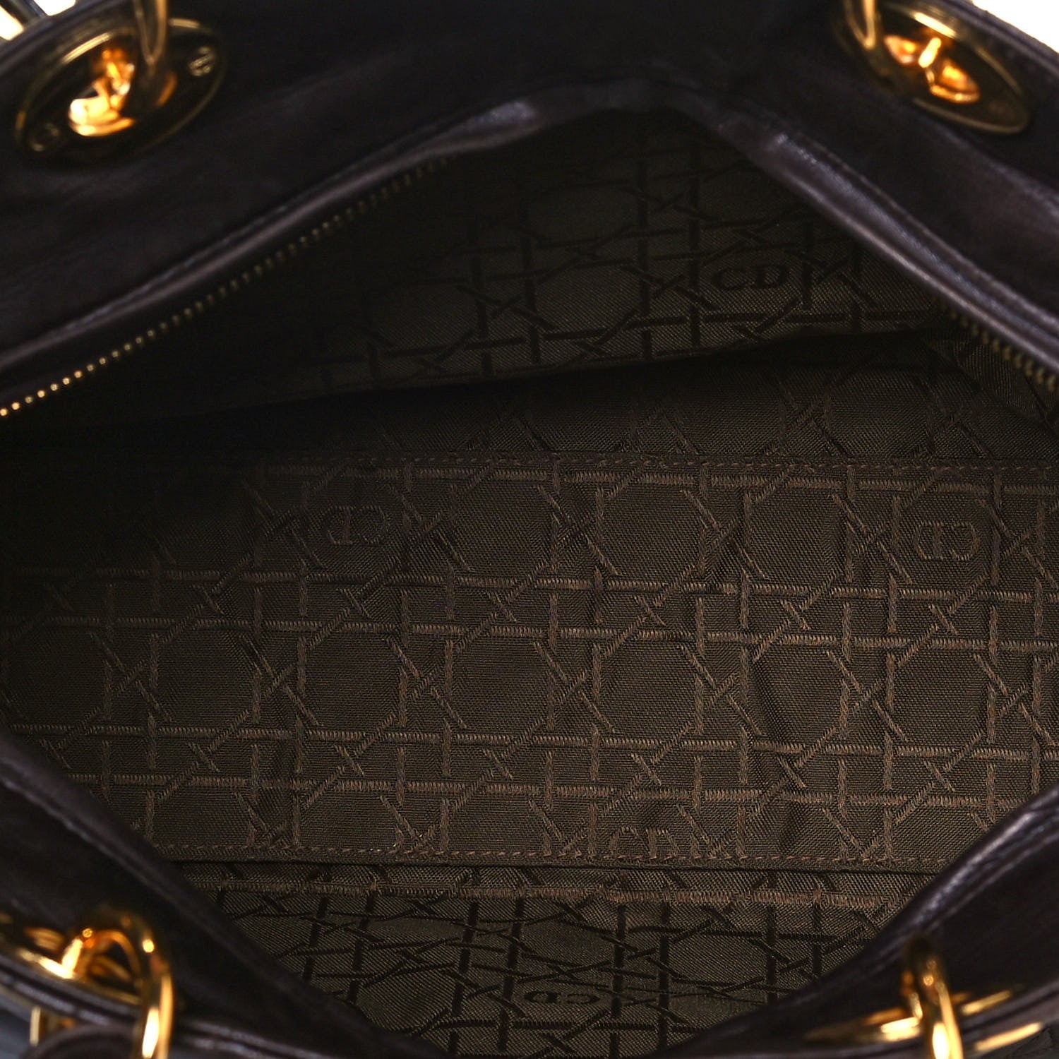 Christian Dior Lambskin Cannage Large Lady Dior Dark Brown 5 of 20
