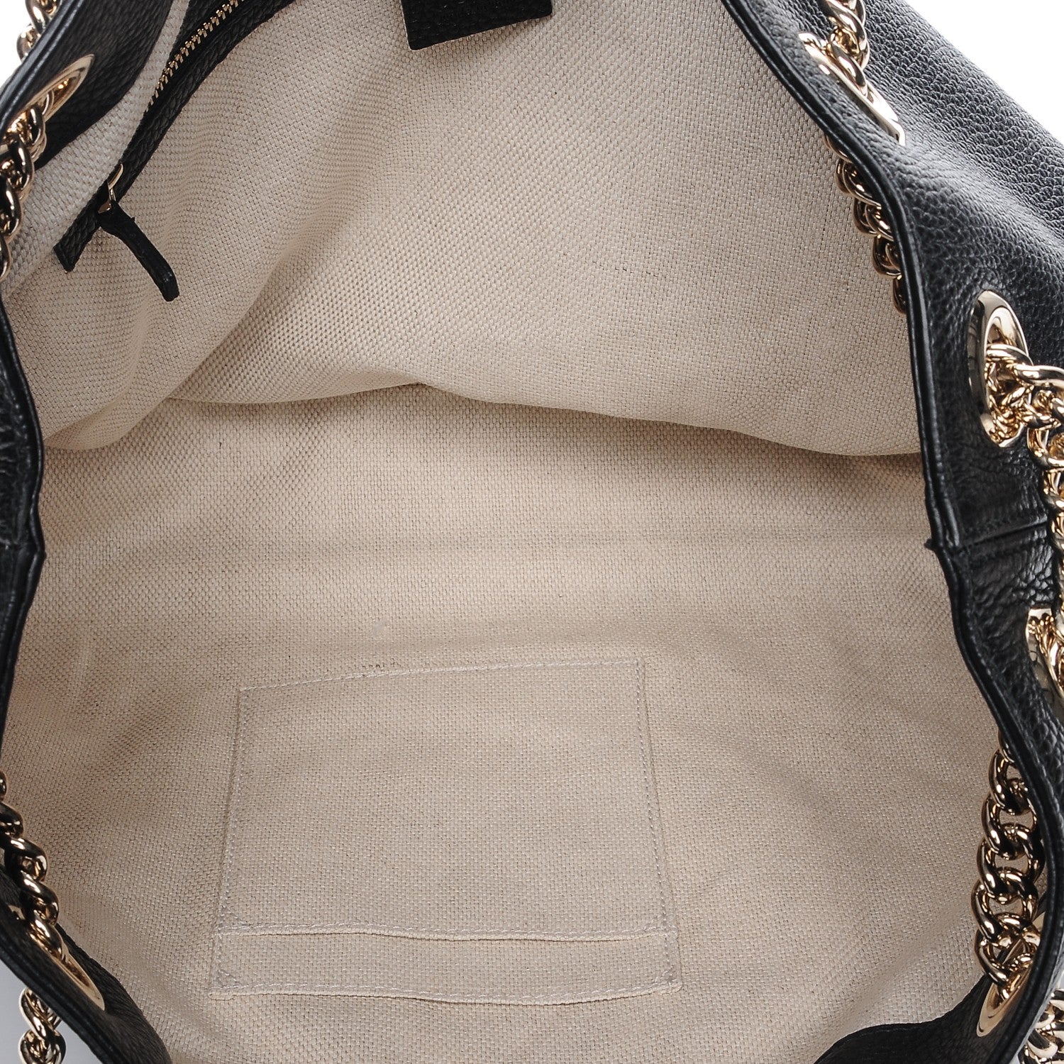 Gucci Pebbled Calfskin Medium Soho Chain Shoulder Bag Black 5 of 6