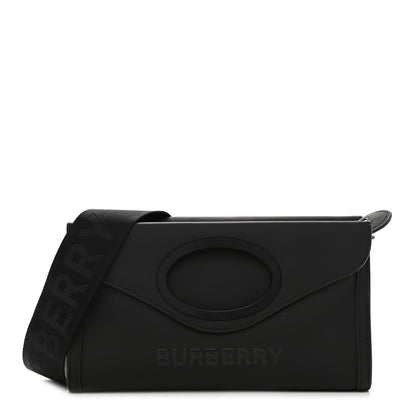 Burberry Rubberised Cotton Foldover Pocket Bag Black 1 of 8