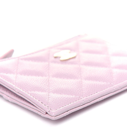 Chanel Caviar Quilted CC Zip Card Holder Light Pink 8 of 12