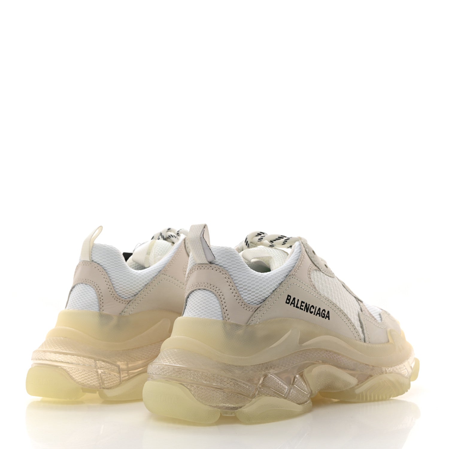 Balenciaga Fabric Mesh Clear Sole Womens Triple S Sneakers 38 White 4 of 8