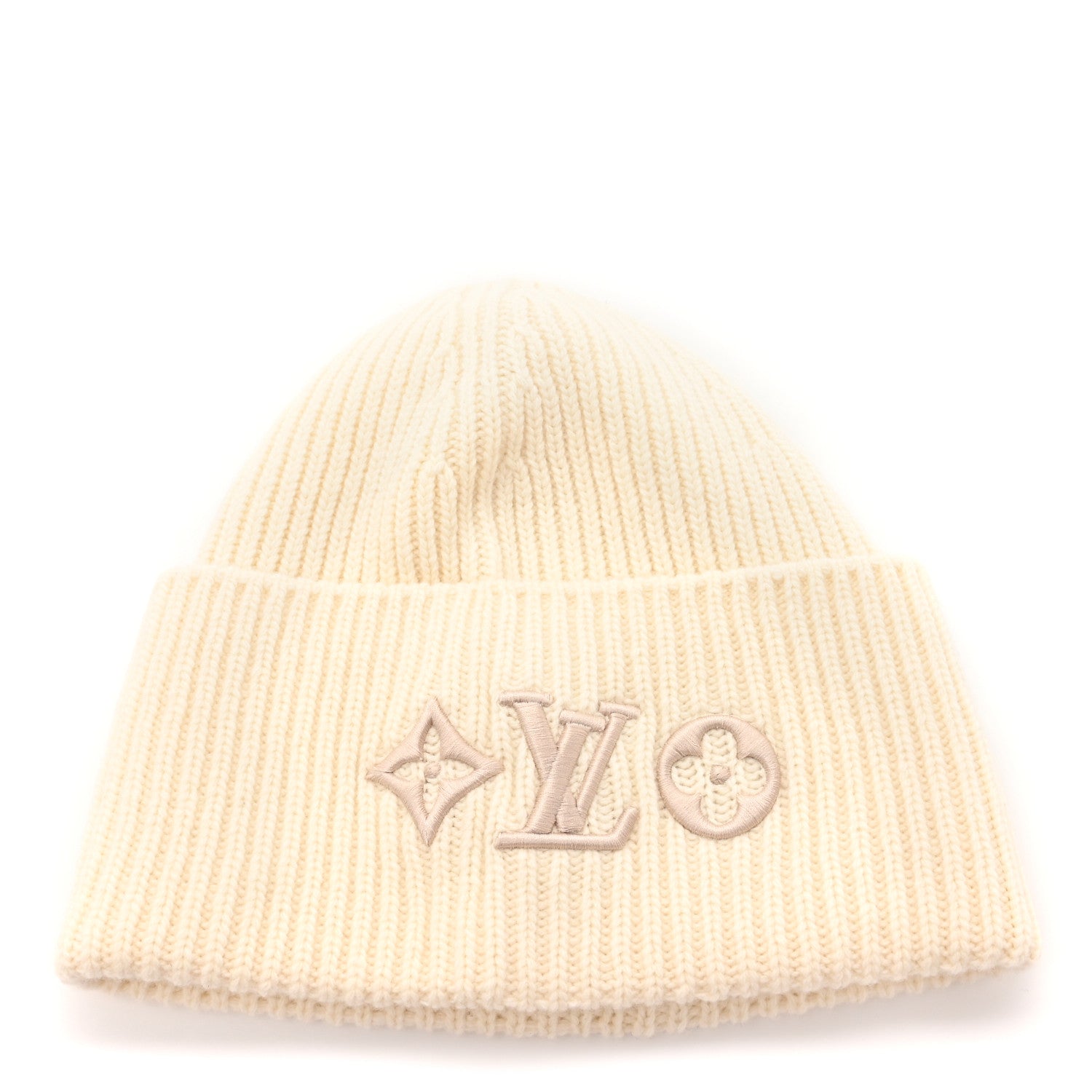 Louis Vuitton Wool Monogram LV Headline Beanie Hat White 1 of 5