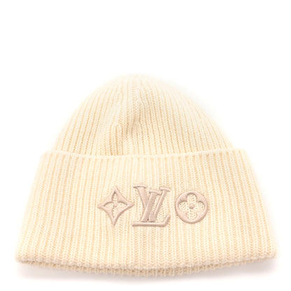 Louis Vuitton Wool Monogram LV Headline Beanie Hat White 1 of 5
