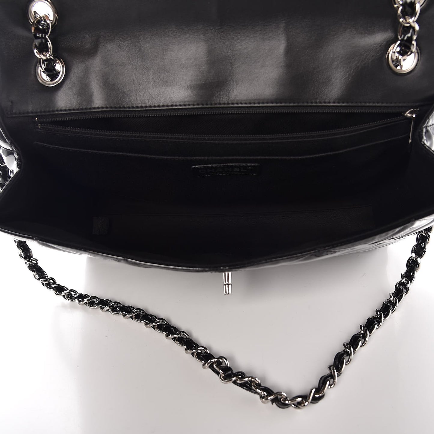 Vinyl Quilted In the Business Flap Bag Black