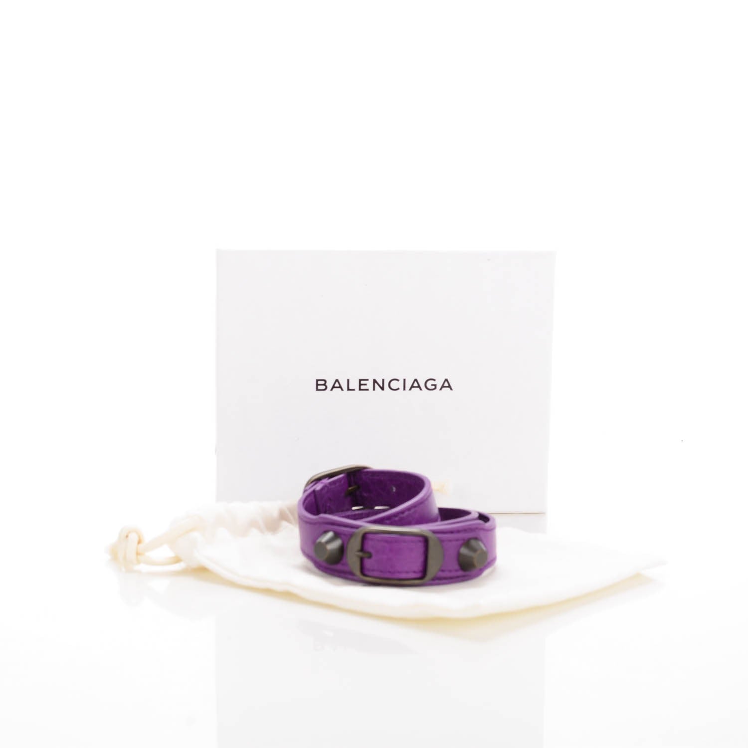 Balenciaga Agneau Arena Classic Hardware Double Tour Bracelet S Ultraviolet 4 of 6