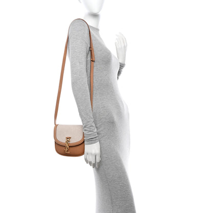 Saint Laurent SAINT LAURENT Smooth Calfskin Cotton Canvas Small Kaia Satchel Natural Beige 2 of 13
