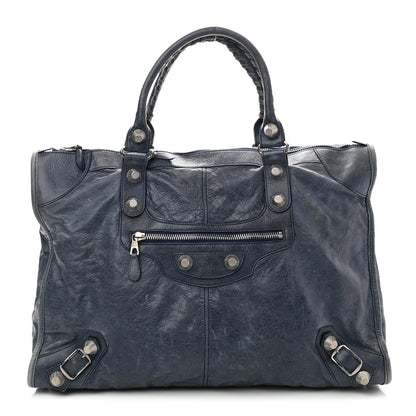 Balenciaga Agneau Giant 21 Silver Hardware Weekender Blue Roi 1 of 11