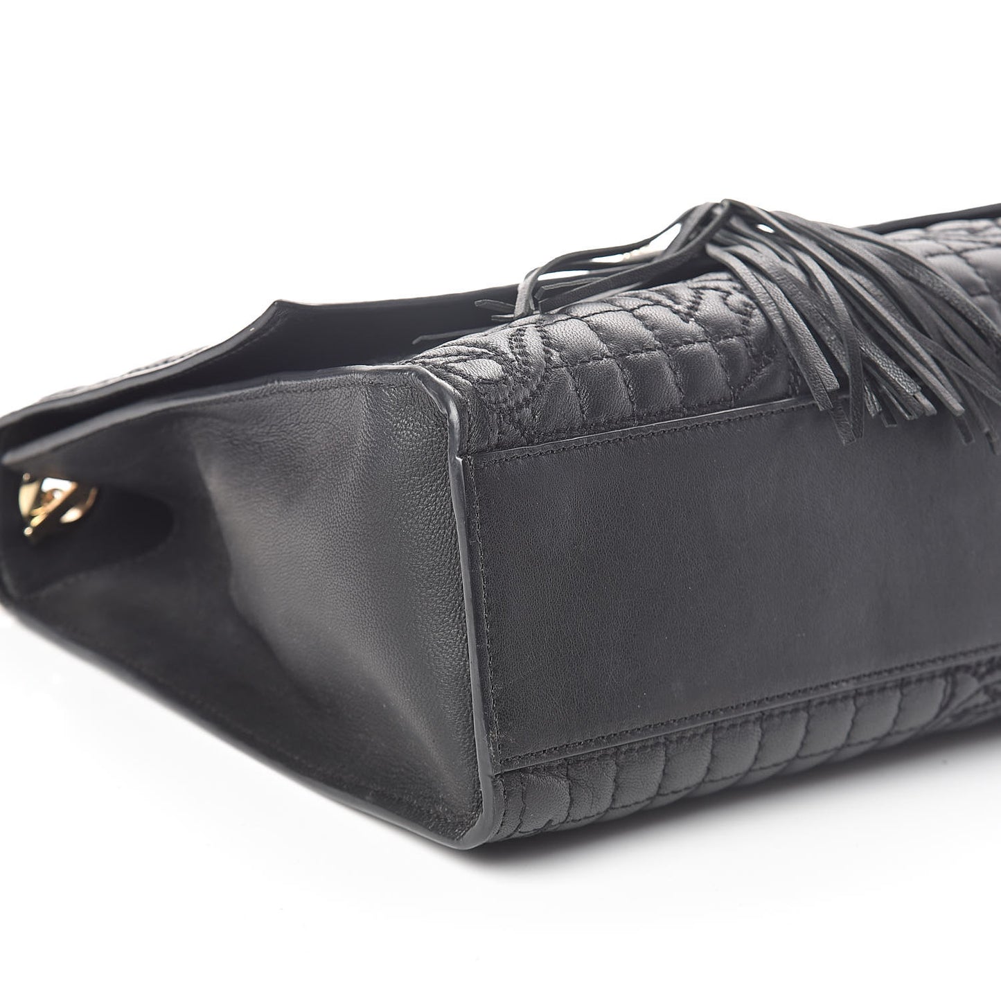 Nappa Barocco Quilted Vanitas Medea Shoulder Bag Black