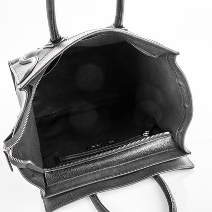 Celine Drummed Calfskin Mini Luggage Black 5 of 6