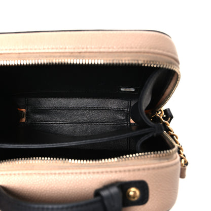 Chanel Caviar Quilted Small CC Filigree Vanity Case Beige Black 5 of 10